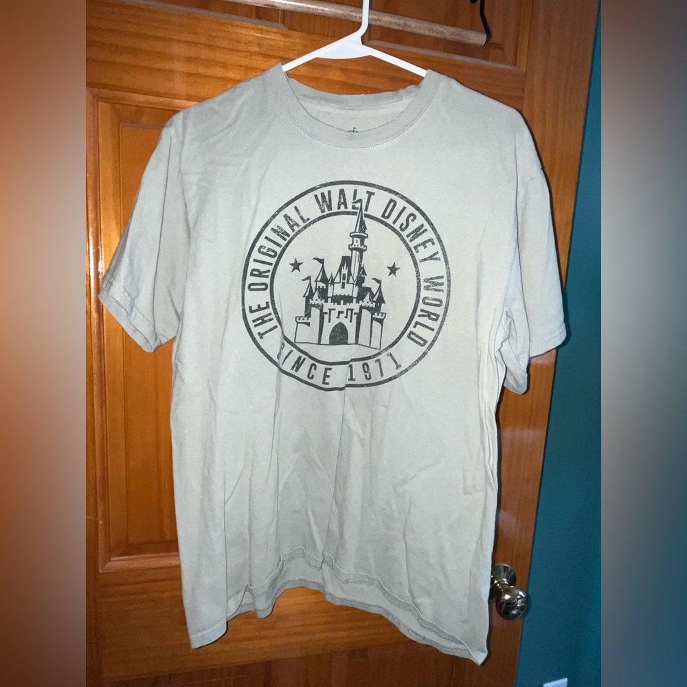 Disney Sage Green T-Shirt with Castle Graphic